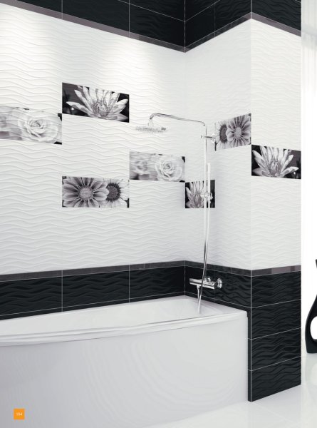 Wave wag401 настенная плитка Black 44x20