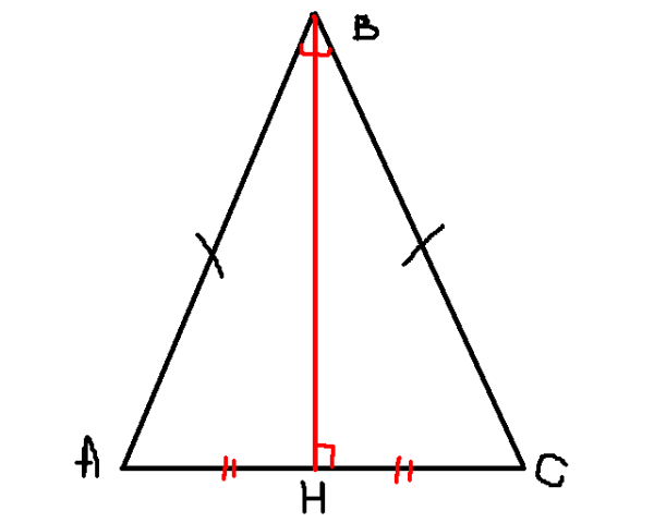 Биссектриса в равнобедренном треугольнике