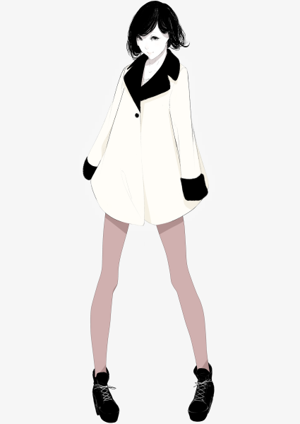 Аниме девочки в чёрном стиле