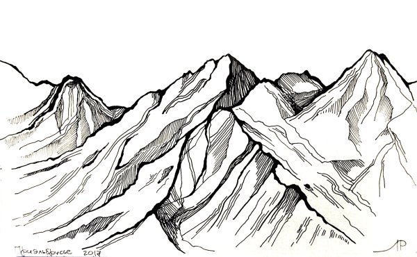 Очертание горы Эльбрус