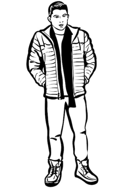 Раскраска мужчина в полный рост