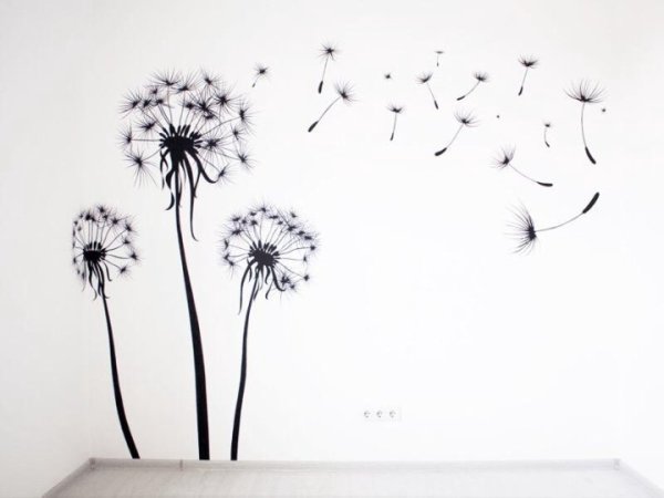 Роспись стен одуванчики