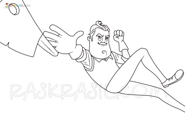 Привет сосед раскраска