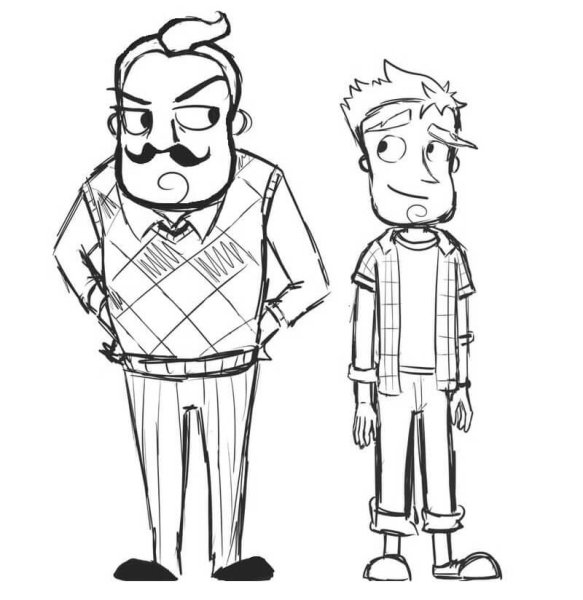 Игра привет сосед раскраска