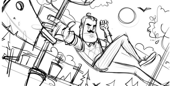 Привет сосед раскраска