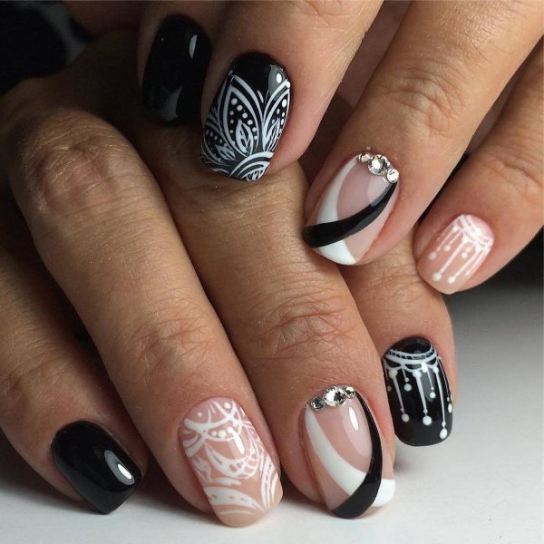 Гель лак черно белый