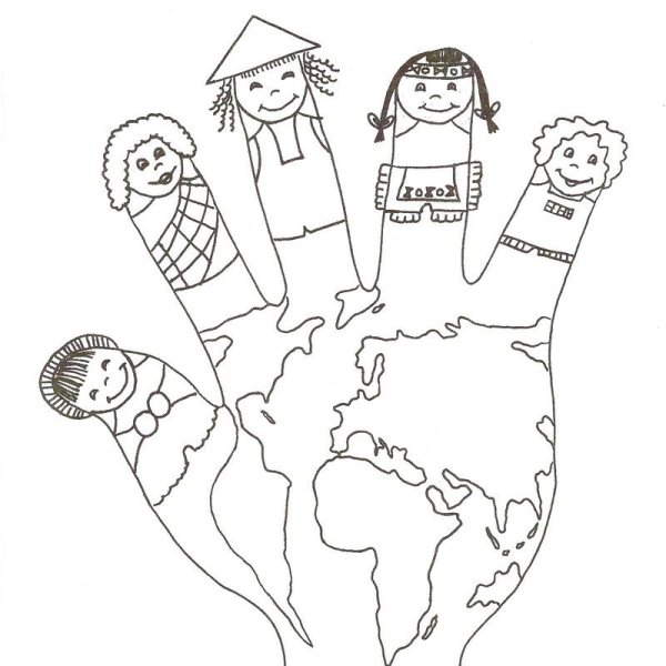 Раскраска Дружба народов для детей