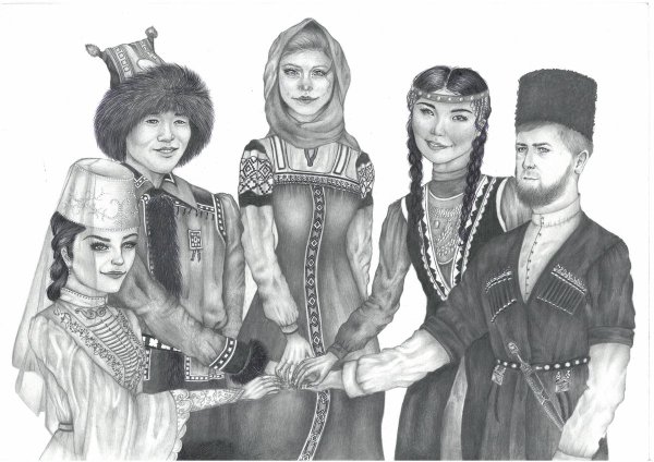 Разные национальности рисунок