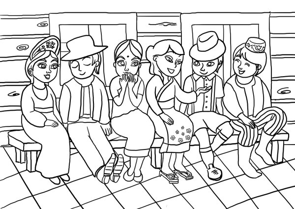 Раскраска Дружба народов для детей