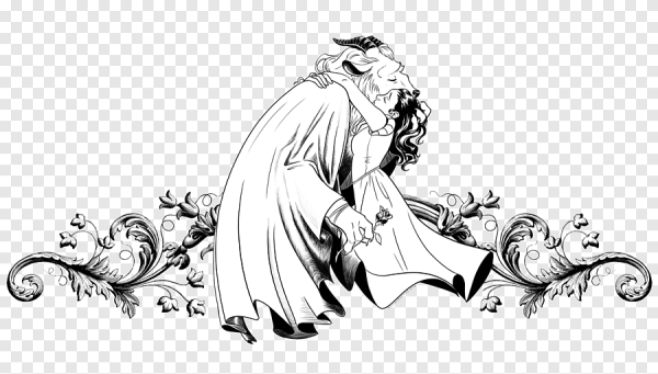 Красавица и чудовище черно белое