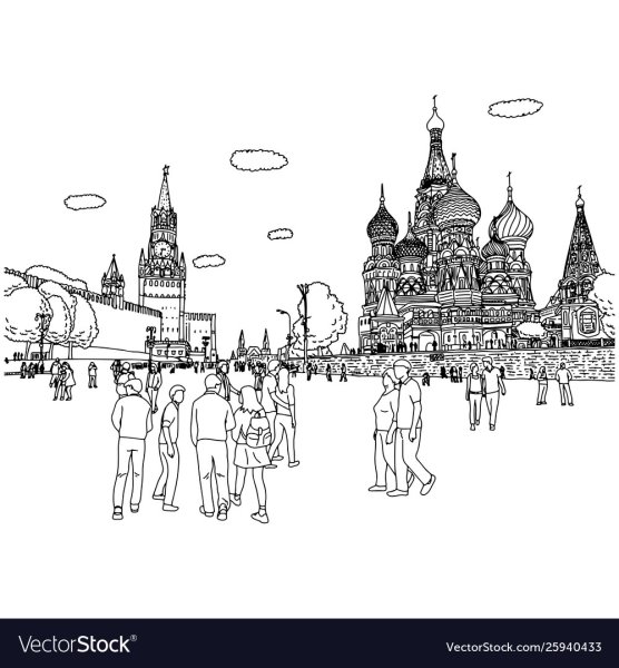 Красная площадь в Москве раскраска