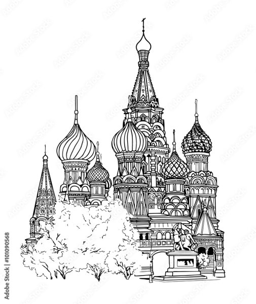 Собор Василия Блаженного контур