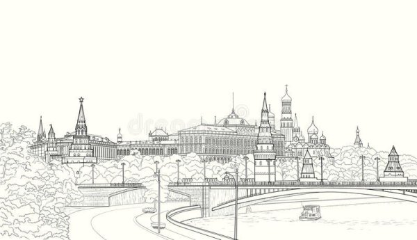 Кремль панорама Графика