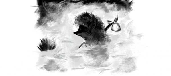 Ежик в тумане чб