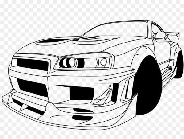 Nissan Skyline gtr34 Coloring