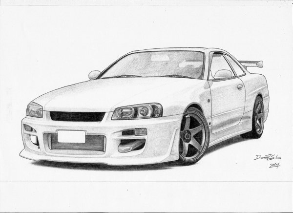 Раскраска Nissan Skyline r34
