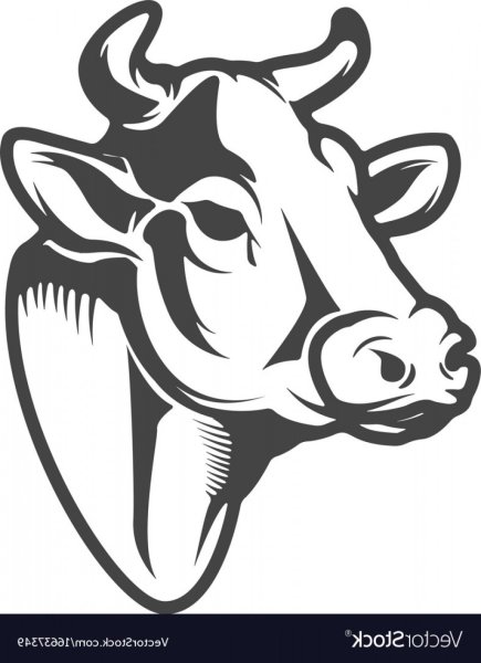 Морда коровы силуэт