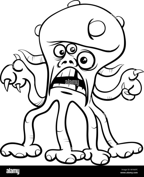 Черно белые рисунки монстров