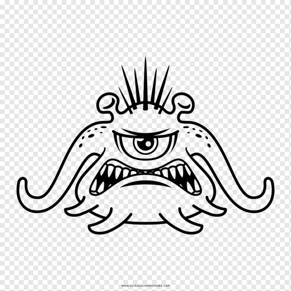 Черно белые рисунки монстров