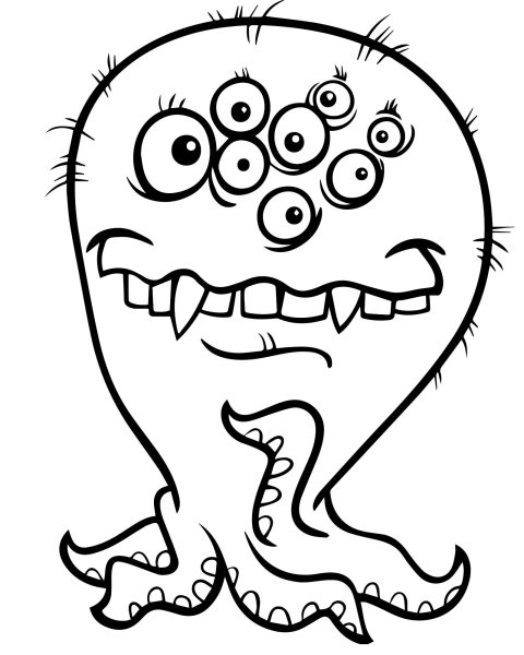 Монстрик раскраска