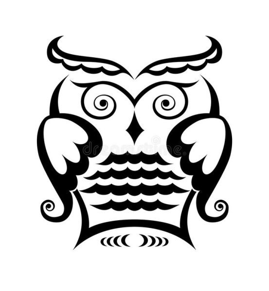 Мудрая Сова трафарет