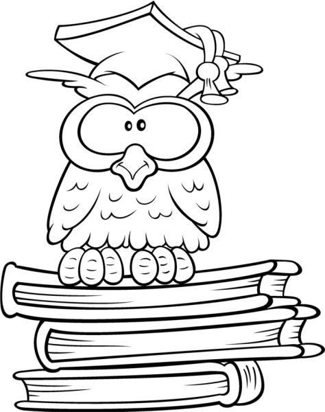 Мудрая Сова раскраска