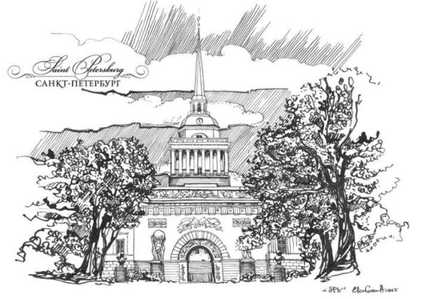 Адмиралтейство в Санкт-Петербурге рисунок