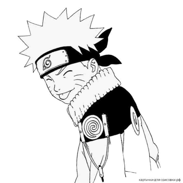 Черно белые рисунки Наруто для срисовки