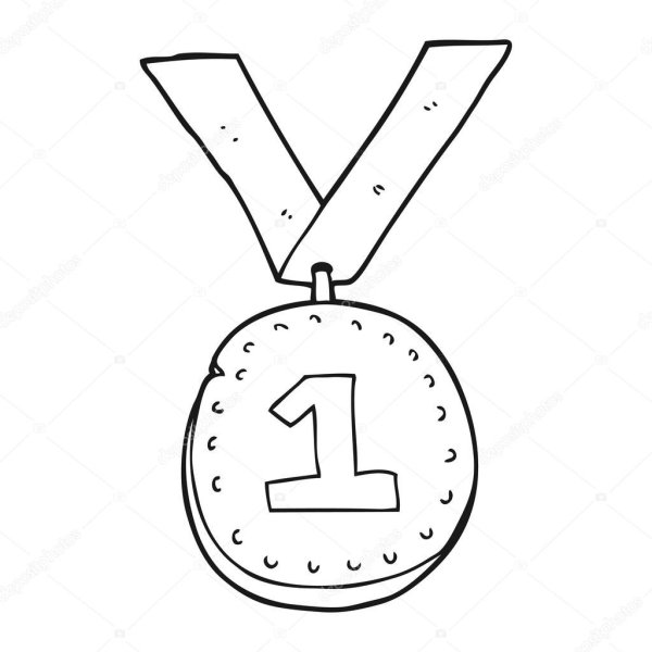 Медаль черно белая