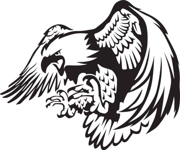 Орел вектор чб