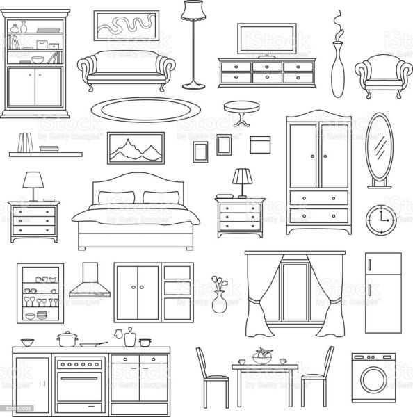Раскраска мебель для малышей
