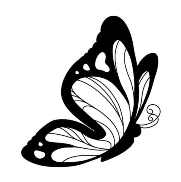 Бабочка сбоку трафарет
