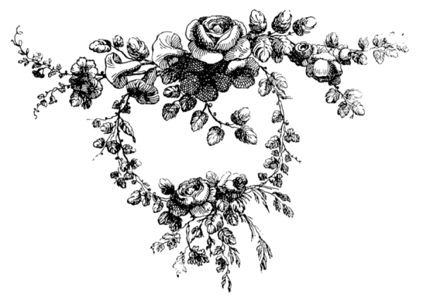 Винтажные цветы черно белые