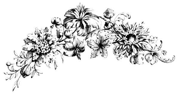 Орнамент цветочный монохромный