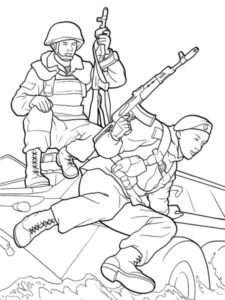 Раскраска: военные