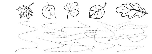 Обводка и штриховка осенних листьев