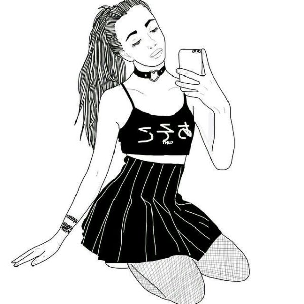 Девушка в Топе рисунок