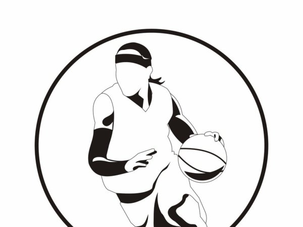 Баскетбол игрок чб