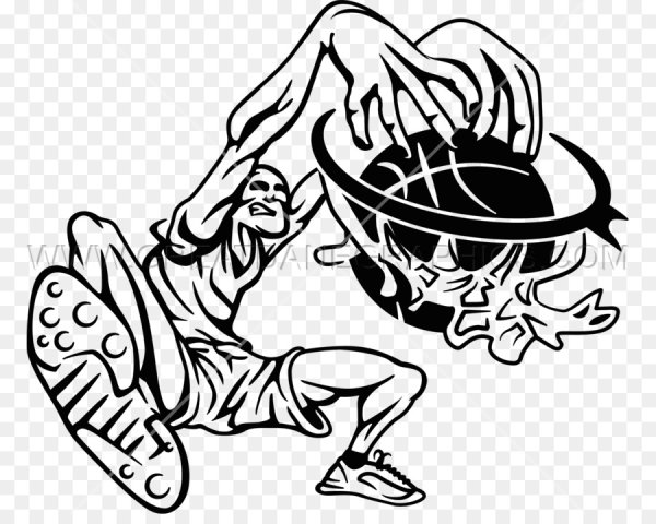 Надпись баскетбол чёрно белая