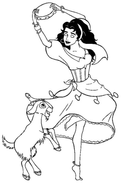 Раскраска Эсмеральда Дисней