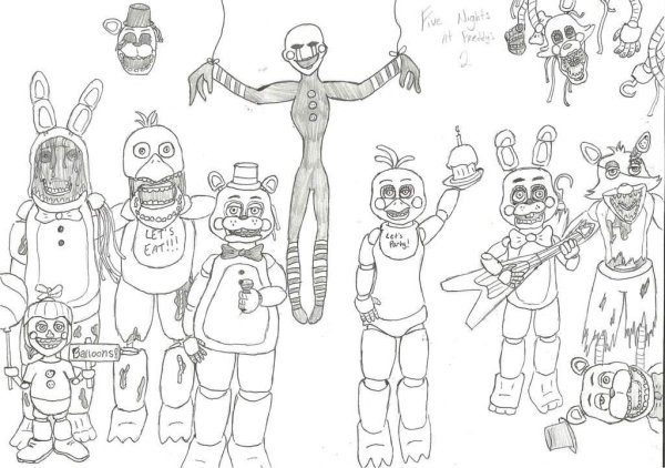 Раскраска Фредди из ФНАФ 2