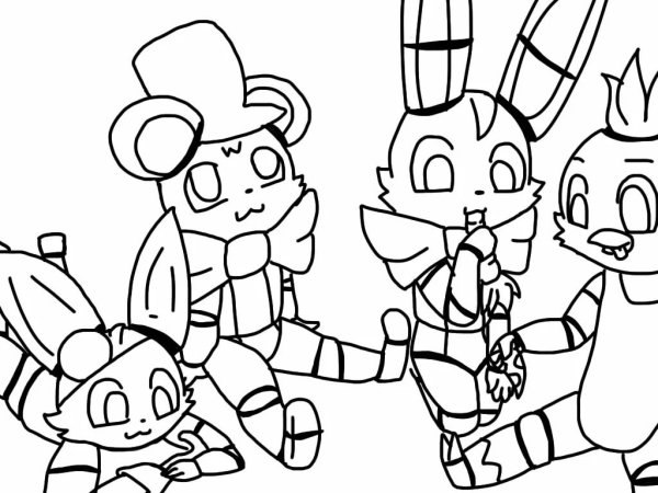 Раскраска ФНАФ 9 Фредди