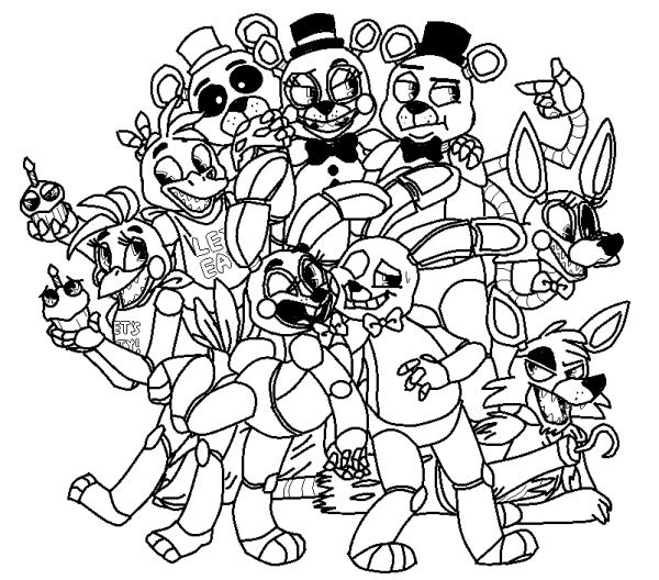 АНИМАТРОНИКИ 5 ночей с Фредди раскраска