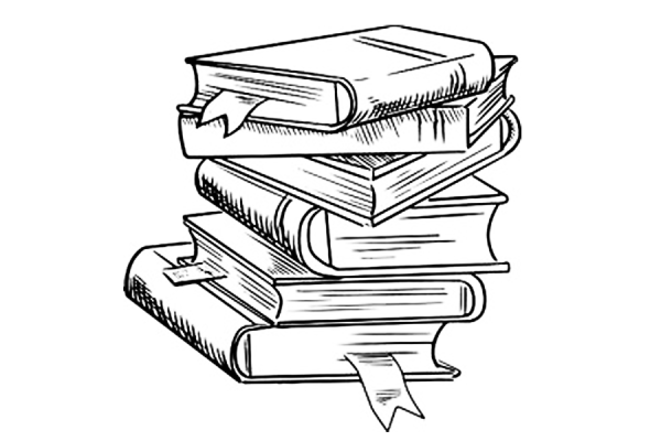 Стопка книг раскраска