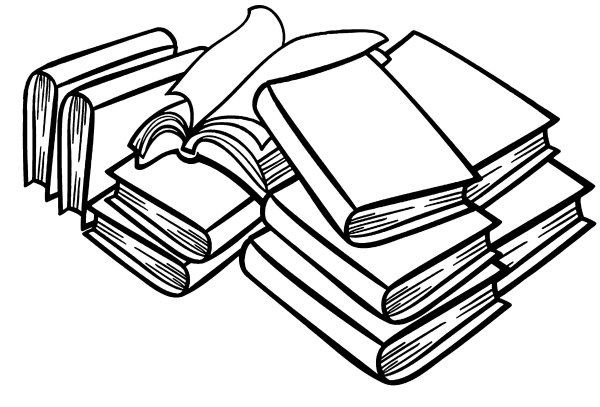 Стопка книг раскраска для детей