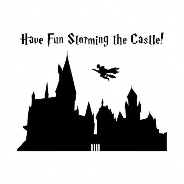 Гарри Поттер замок Хогвартс силуэт