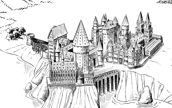 Замок Гарри Поттера раскраска