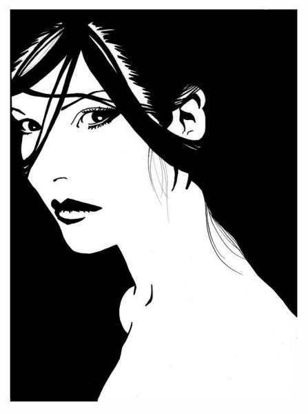 Стилизованный портрет тушью