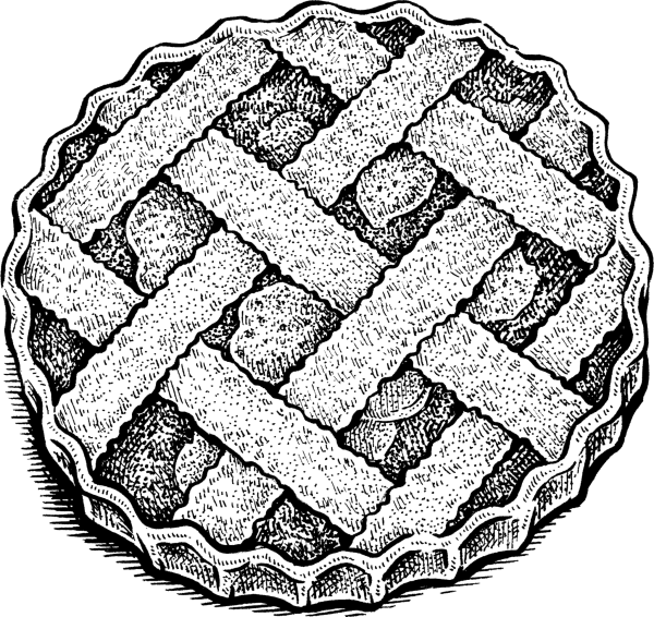 Пирог черно белый вектор