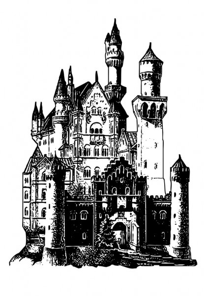 Замок черно белый